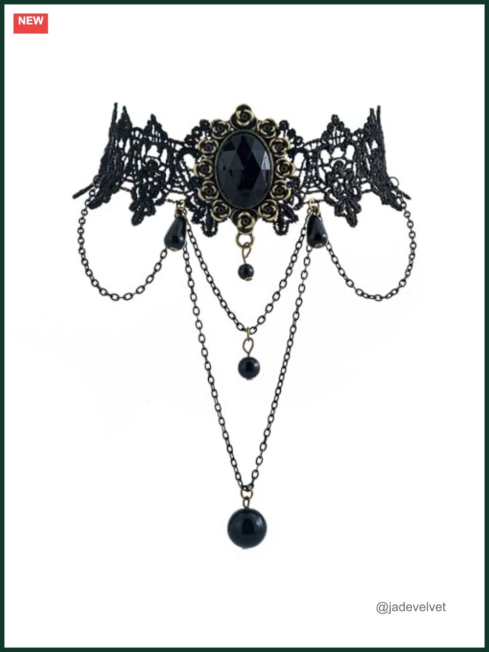 Gothic Lace Choker Necklace Adjustable Lobster Clasp Costume Party Jewelry